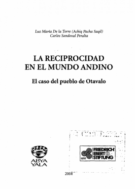 La reciprocidad en el mundo andino book cover